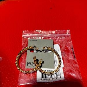 Nordstrom Rack - Alternating Crystal Heart Hoop Earrings